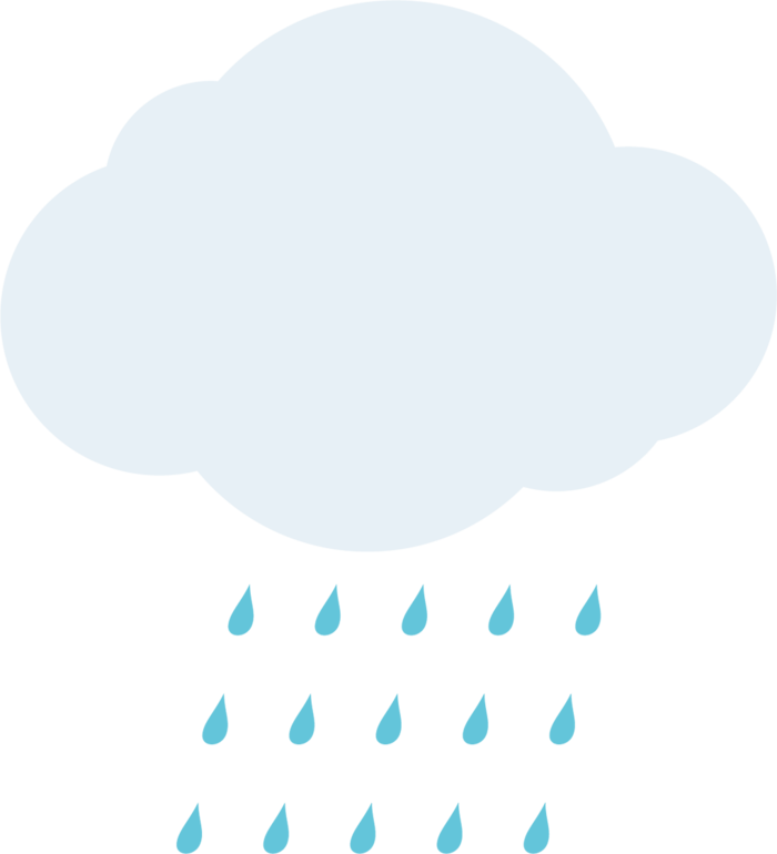 卡通云朵下雨素材