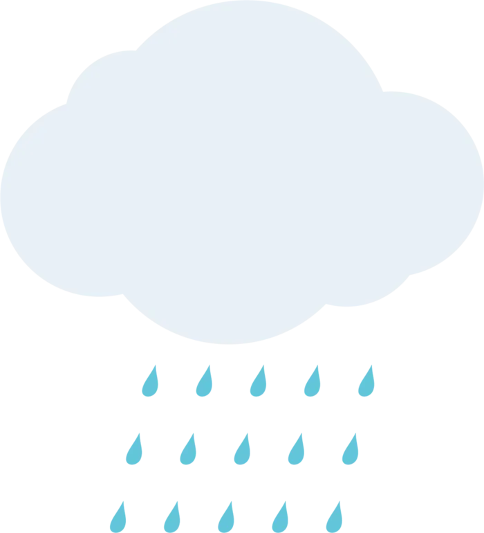 卡通云朵下雨素材