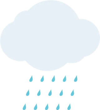 卡通云朵下雨素材