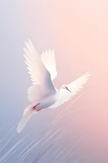 渐变紫粉色鸟背景