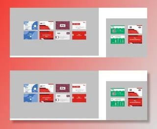 5个名片模板 简约 大气 商务 红色 蓝色 绿色