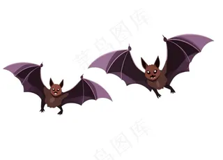 蝙蝠万圣节恐怖插画免抠