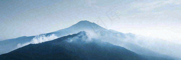 高山云层冰山雪山云雾意境，自然风景摄影图(1904x640)