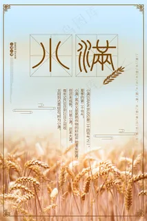 清新二十四节气小满节日海报