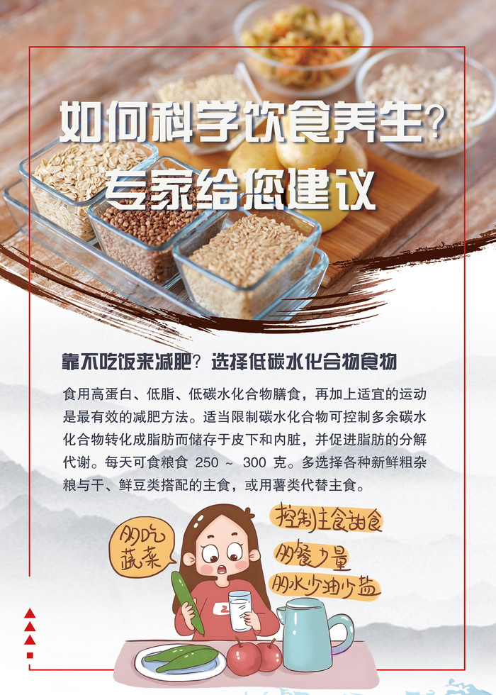 如何科学饮食养生知识海报psd模版下载