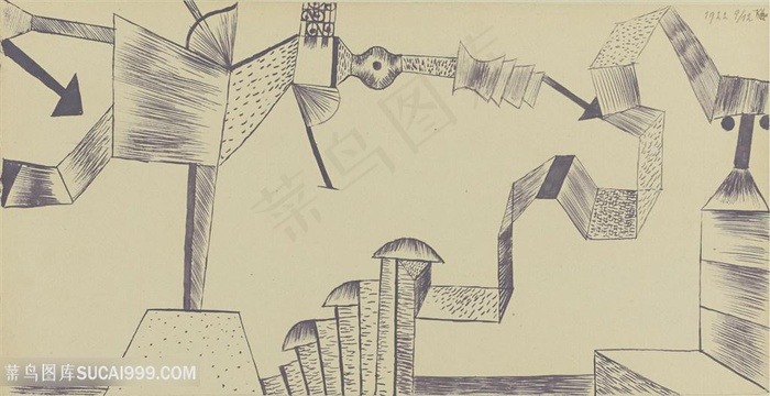 保罗克利手绘简约艺术装饰画