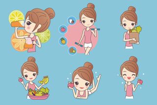 化妆品素材卡通版美容女孩