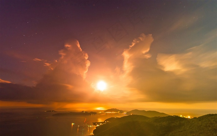 黄昏的大海夕阳风景素材