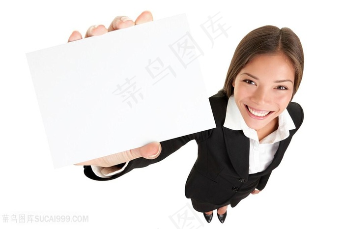展示空白名片的成功人士高清图