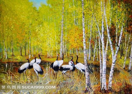 桦林瑞鹤图