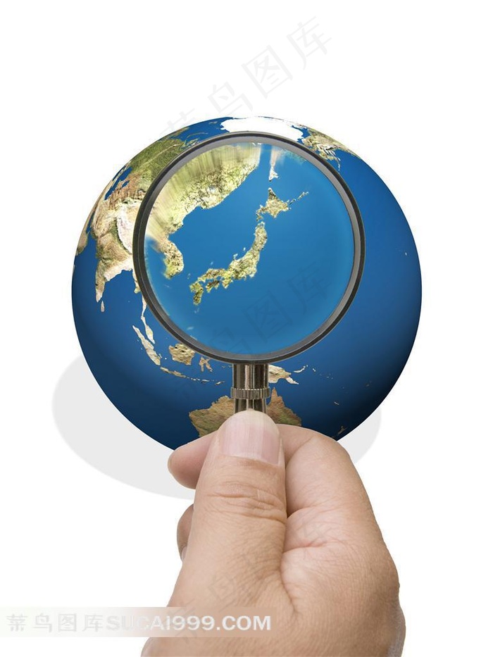 放大镜看地球素材
