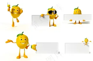开爱的柠檬拟人形象高清图片