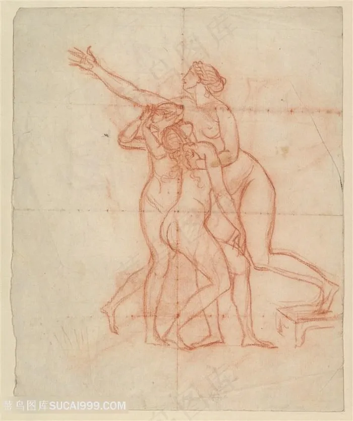 高清大卫油画裸体女性挂画