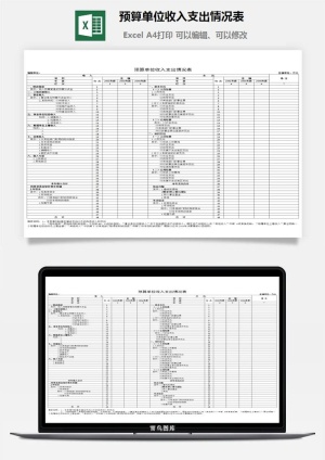 预算单位收入支出情况表excel模板
