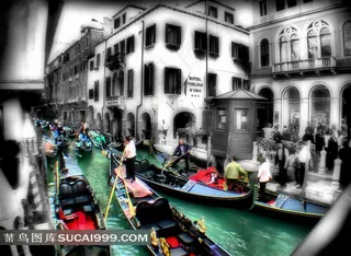 创意图形建筑装饰画设计素材