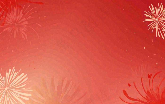 红色喜庆烟花缤纷节日背景，新春新年除夕(1376x864)