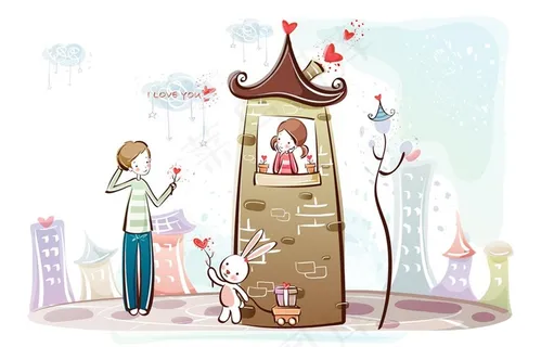 男孩给女孩送礼物