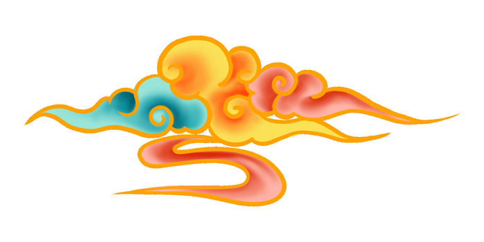 中国风中式国潮敦煌云纹祥云插画图案云朵云彩元素PSDAI设计素材