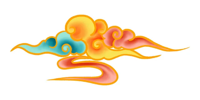 中国风中式国潮敦煌云纹祥云插画图案云朵云彩元素PSDAI设计素材