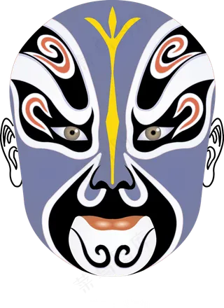 [京剧国粹]卡通紫色脸谱素材图