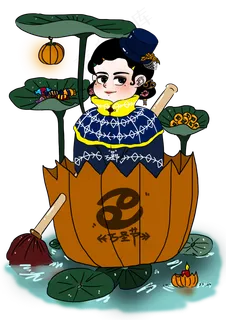 卡通万圣节手绘人物