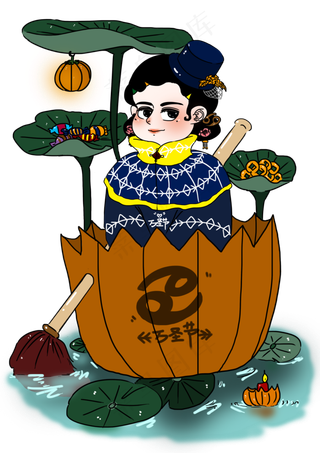 卡通万圣节手绘人物