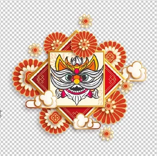 设计祝贺新年舞狮背景