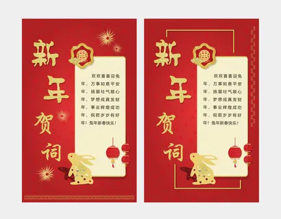 兔年喜庆新年贺词 兔年喜庆新年贺词