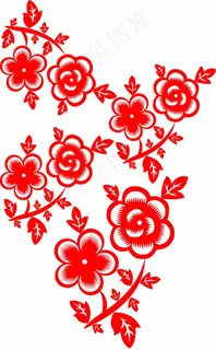 梅花剪纸 剪纸风元素 梅花剪纸 剪纸风元素