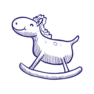 木马玩具剪贴画儿童节幼儿园卡通插画