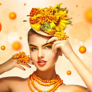 头戴水果帽子的性感美女写真