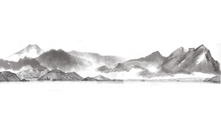 山水画素材中国风水墨画素材元素中国画