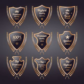 免抠盾牌橄榄枝标签