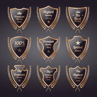 免抠盾牌橄榄枝标签