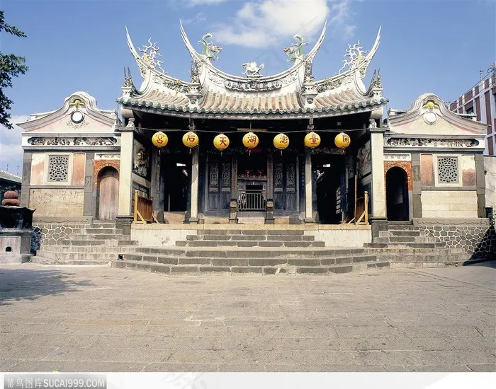 中华春天建筑古老的祠堂图片