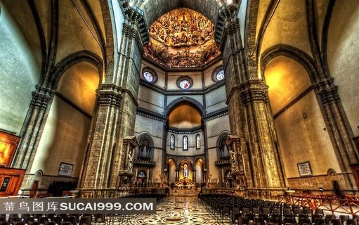 意大利佛罗伦萨金碧辉煌皇宫教堂大殿
