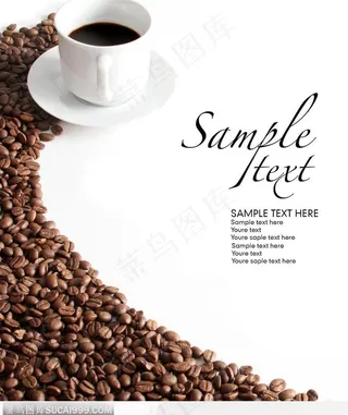 一杯咖啡和咖啡豆