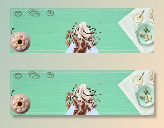 广告冰淇淋零食绿色背景