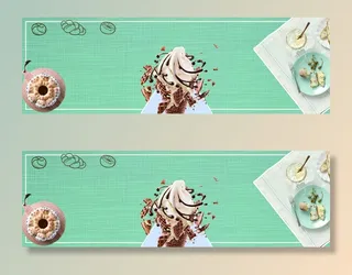 广告冰淇淋零食绿色背景