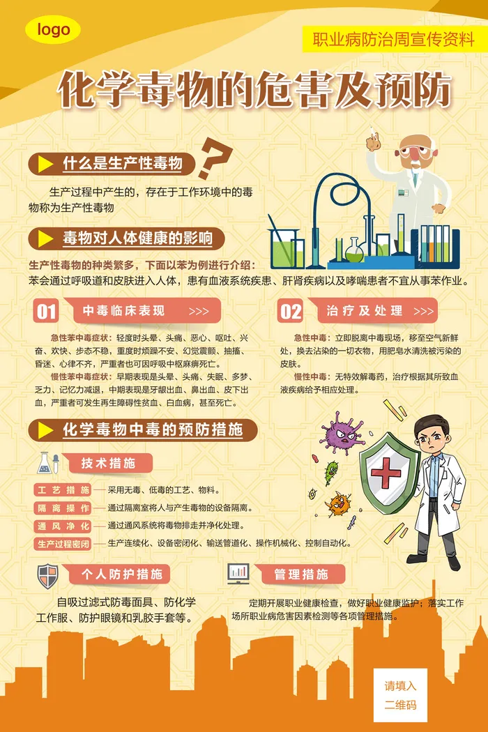职业病防治化学毒物危害及预防海报cdr矢量模版下载