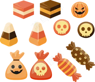 卡通万圣节节日糖果
