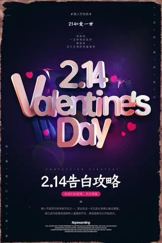 2.14情人节浪漫海报PSD模板psd模版