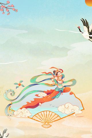 中式古典国潮来袭海报展板宣传背景图PSD设计PS模板素材