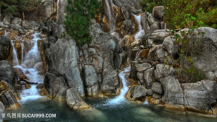 岩石河流美景壁纸