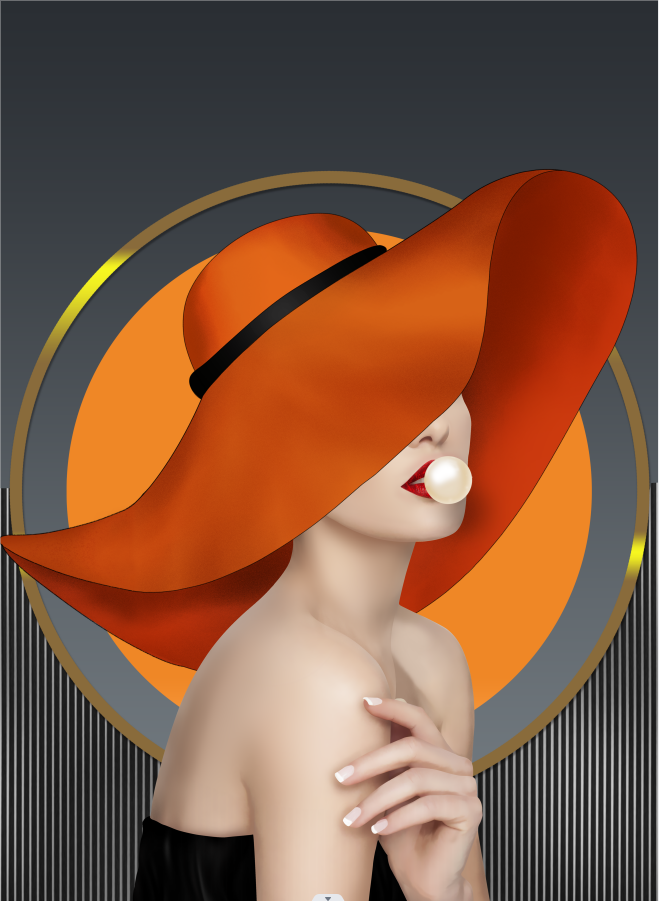 抽象美女装饰画