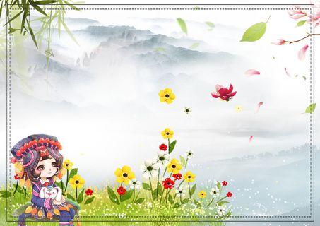 彩色手抄小报傣族背景