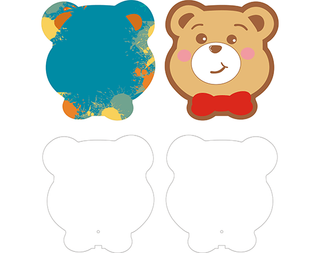 异形-小熊夏季pvc扇子模版