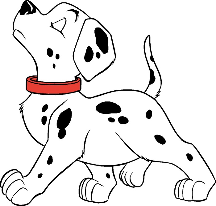 卡通动画动漫可爱狗狗趾高气昂的斑点狗矢量图海报元素图