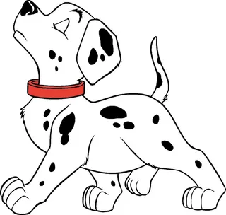 卡通动画动漫可爱狗狗趾高气昂的斑点狗矢量图海报元素图