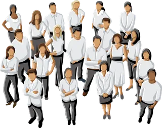 彩色矢量卡通商务团队人物 免抠